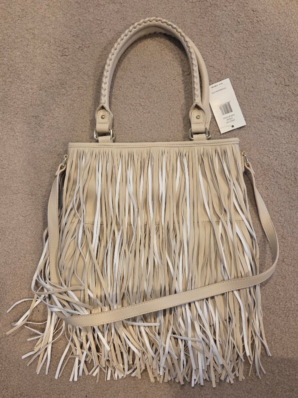 Steve Madden NWT Ivory Fringe Handbag